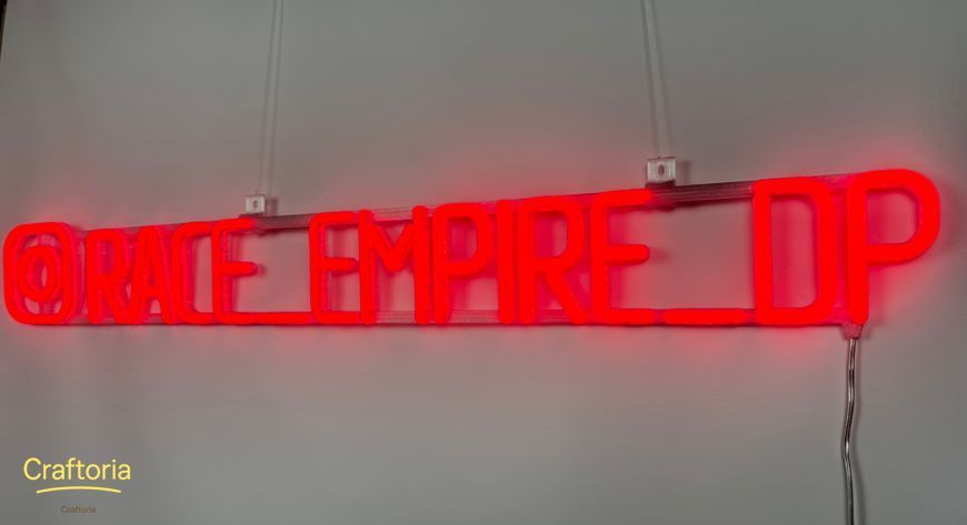 Neon LED sign Neon sign Race_empire_dp 920x110 Red &mdash; product code RAC-920x110-ЧЕР, main photo
