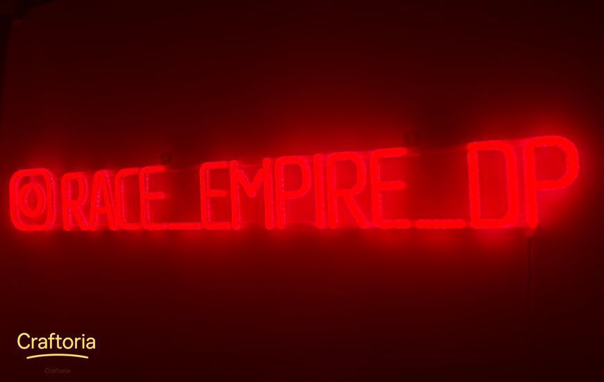 Neon LED sign Neon sign Race_empire_dp 920x110 Red &mdash; product code RAC-920x110-ЧЕР, main photo