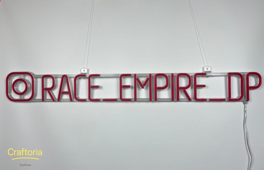 Neon LED sign Neon sign Race_empire_dp 920x110 Red &mdash; product code RAC-920x110-ЧЕР, main photo