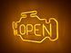 Неоновая вывеска Check engine open 400x240 Желтый CHE-400x240-ЖОВ-042 фото 2