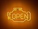 Неоновая вывеска Check engine open 400x240 Желтый CHE-400x240-ЖОВ-042 фото 1