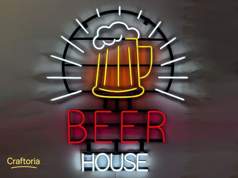 Neon LED sign Neon sign Beer house 921x748 Combined &mdash; product code BEE-921x748-КОМ, main photo