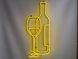 Neon sign Wine bottle glass 800x326 Lemon yellow ПЛЯ-800x326-ЛИМ photo 3