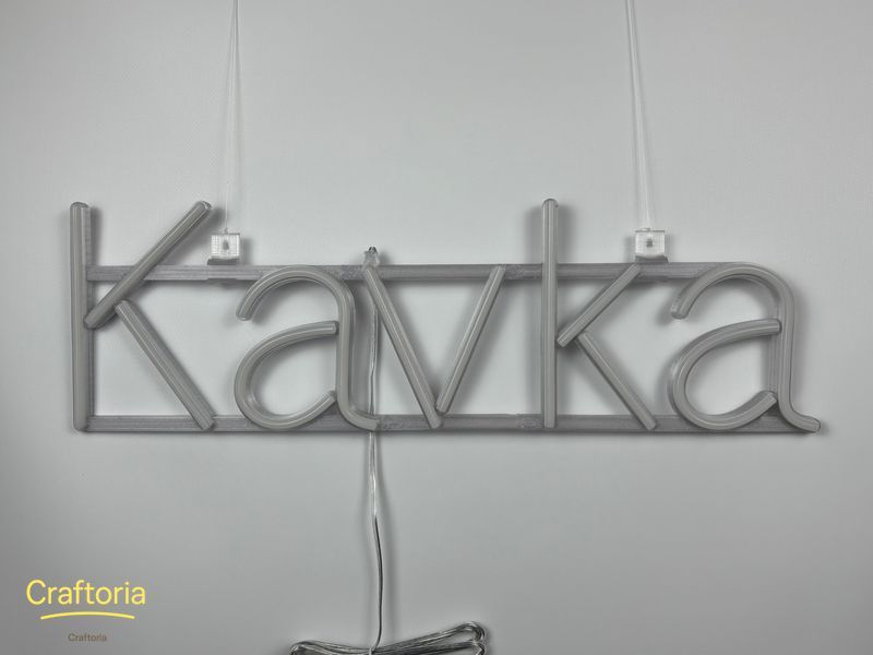 Neon LED sign Neon sign Kavka 530x165 White &mdash; product code KAV-530x165-БІЛ, main photo