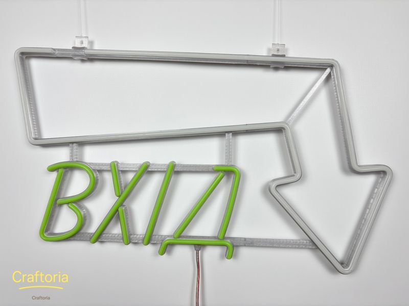 Неоновая вывеска Вход стрелка вниз R 600x350 Комбинированный ВХІ-600x350-КОМ-344 фото