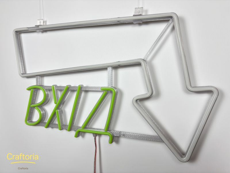 Неоновая вывеска Вход стрелка вниз R 600x350 Комбинированный ВХІ-600x350-КОМ-344 фото