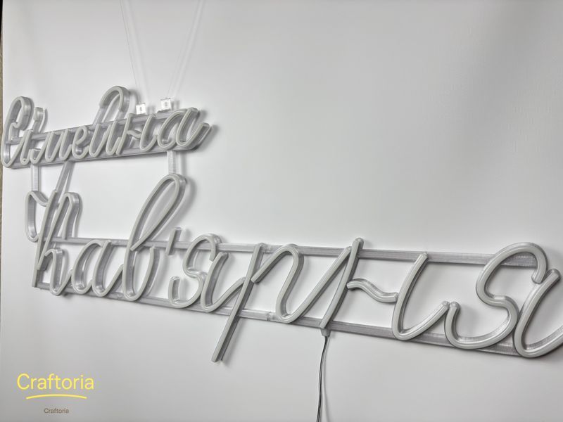 Neon LED sign Neon sign Family cafe 1100x505 White &mdash; product code СІМ-1100x505-БІЛ, main photo