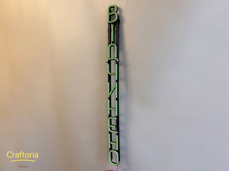 Neon LED sign Neon sign Open vertical 800x85 Green &mdash; product code ВІД-800x85-ЗЕЛ, main photo