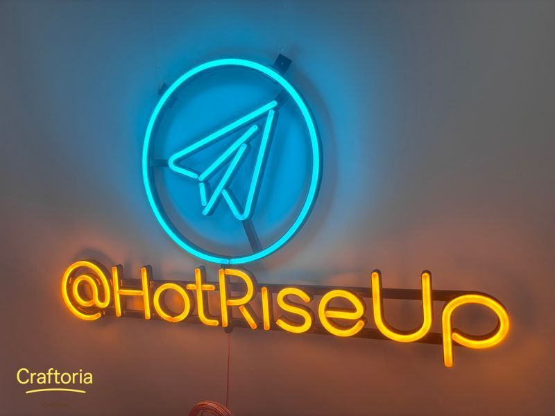 Неонова вивіска HotRiseUp 700x405 Комбінований HOT-700x405-КОМ фото