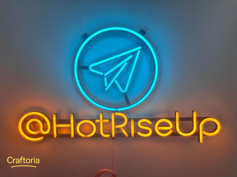 Неонова вивіска HotRiseUp 700x405 Комбінований HOT-700x405-КОМ фото