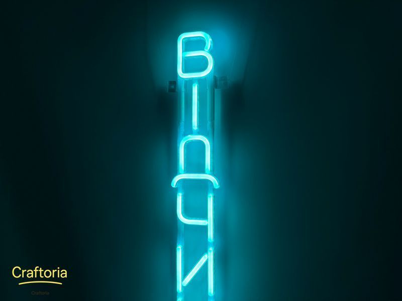 Neon LED sign Neon sign Open vertical 800x85 Blue &mdash; product code ВІД-800x85-БЛА, main photo