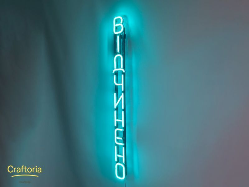 Neon LED sign Neon sign Open vertical 800x85 Blue &mdash; product code ВІД-800x85-БЛА, main photo