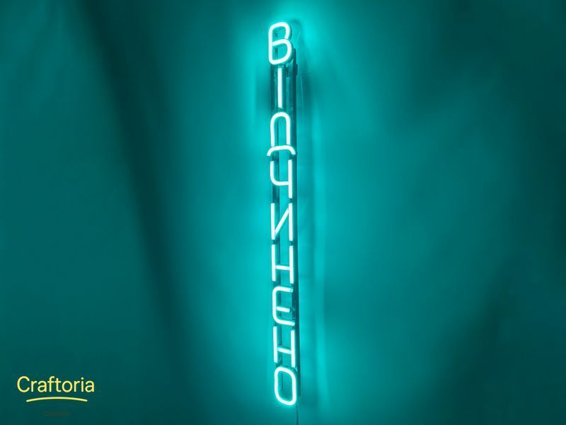 Neon LED sign Neon sign Open vertical 800x85 Blue &mdash; product code ВІД-800x85-БЛА, main photo
