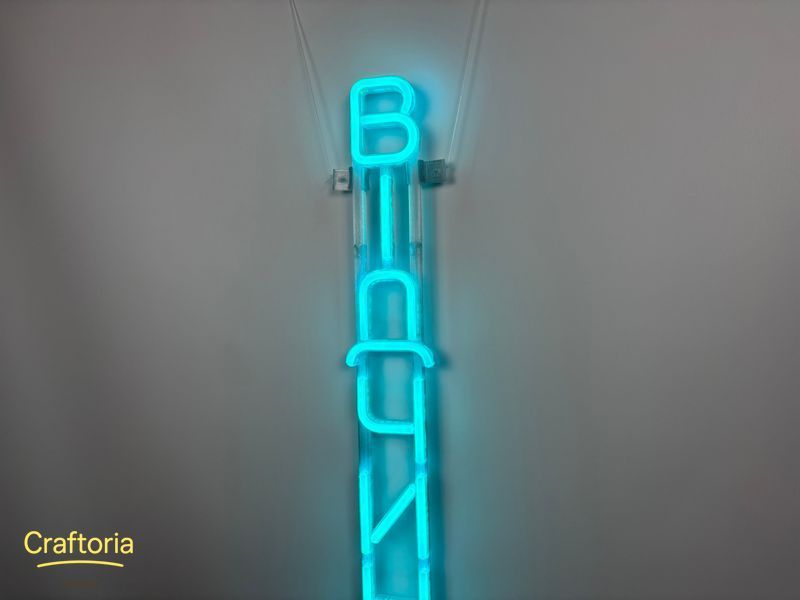 Neon LED sign Neon sign Open vertical 800x85 Blue &mdash; product code ВІД-800x85-БЛА, main photo