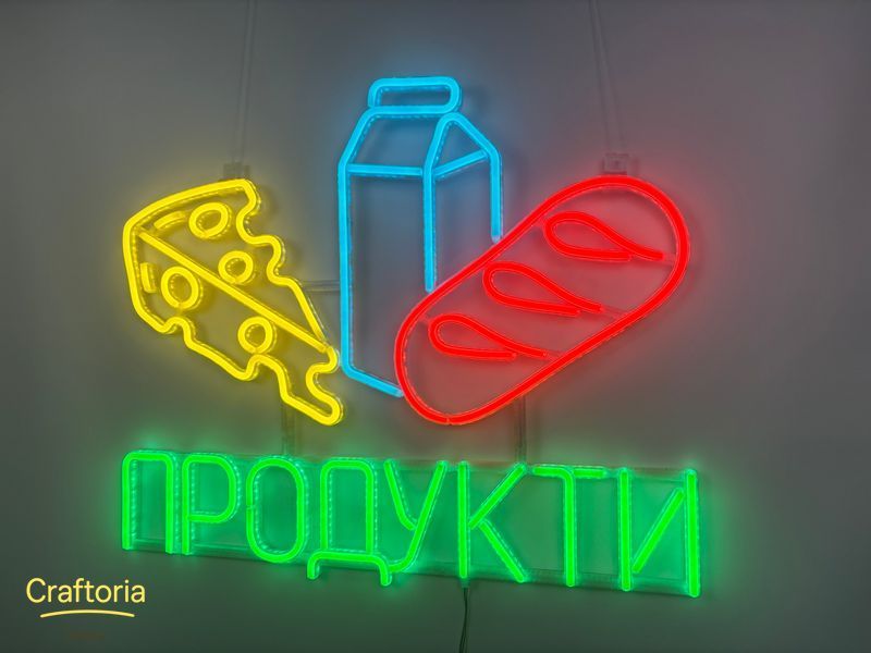 Neon LED sign Neon sign Products with products 600x500 Combined &mdash; product code ПРО-600x500-КОМ, main photo