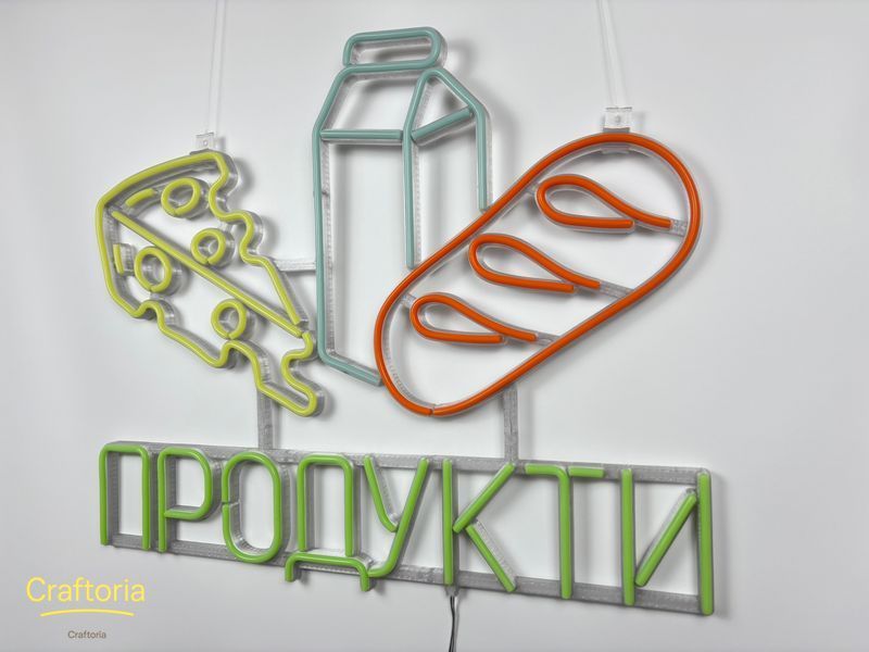Neon LED sign Neon sign Products with products 600x500 Combined &mdash; product code ПРО-600x500-КОМ, main photo