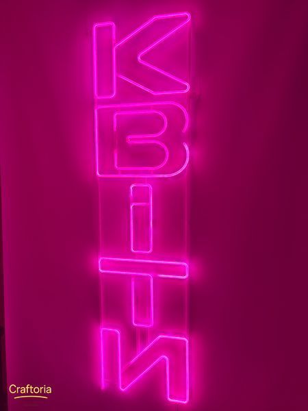 Neon LED sign Neon sign Flowers fat vertical 1400x350 Pink &mdash; product code КВІ-1400x350-РОЖ, main photo