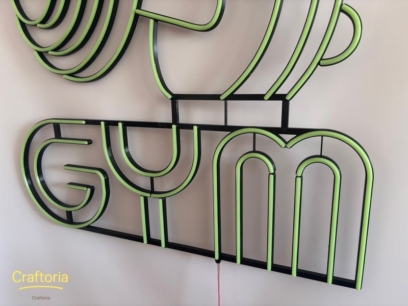 Неоновая вывеска Gym 780x750 Зеленый GYM-780x750-ЗЕЛ фото