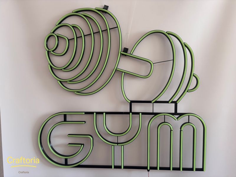 Неоновая вывеска Gym 780x750 Зеленый GYM-780x750-ЗЕЛ фото