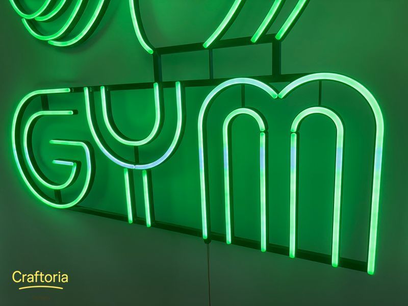 Неоновая вывеска Gym 780x750 Зеленый GYM-780x750-ЗЕЛ фото