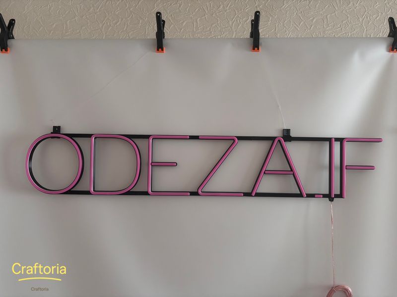 Neon LED sign Neon sign Odeza IF 1000x170 Pink &mdash; product code ODE-1000x170-РОЖ, main photo