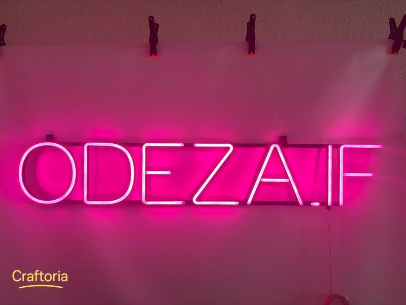 Neon LED sign Neon sign Odeza IF 1000x170 Pink &mdash; product code ODE-1000x170-РОЖ, main photo