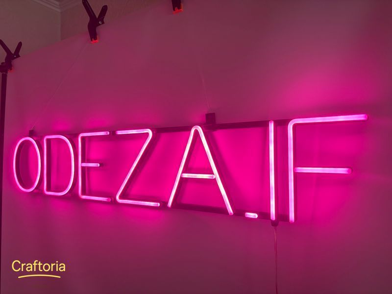 Neon LED sign Neon sign Odeza IF 1000x170 Pink &mdash; product code ODE-1000x170-РОЖ, main photo