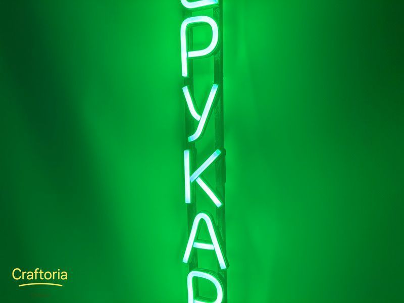 Неонова вивіска Перукарня вертикальна 780x70 Зелений ПЕР-780x70-ЗЕЛ фото