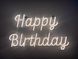 Neon sign Happy birthday 700x435 White HAP-700x435-БІЛ photo 1