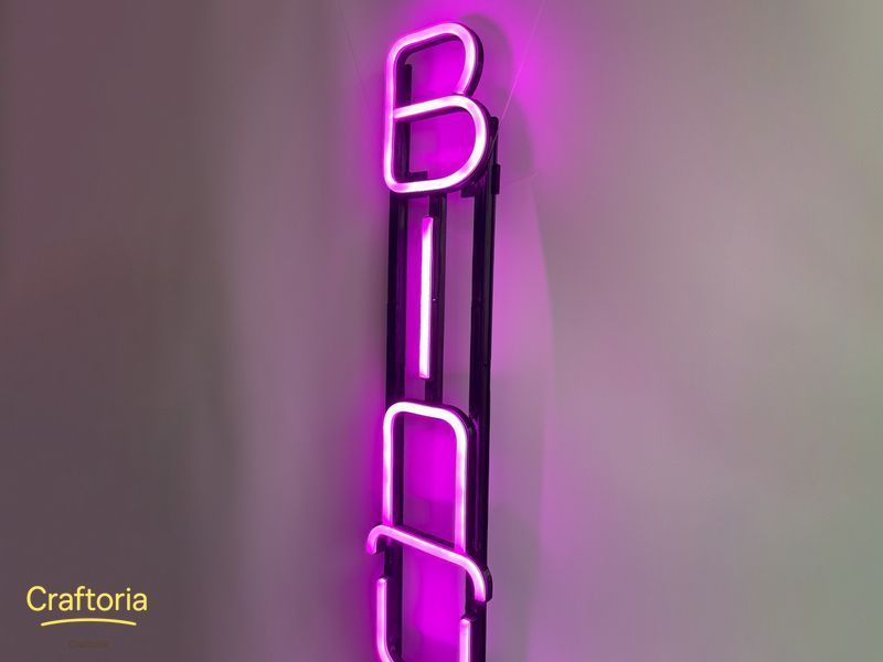 Неоновая вывеска Открыта вертикальная 1250x120 Розовый ВІД-1250x120-РОЖ фото