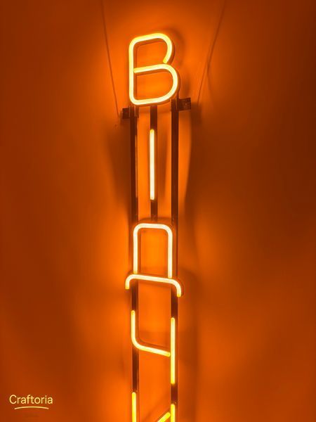 Neon LED sign Neon sign Open vertical 1500x120 Yellow &mdash; product code ВІД-1500x120-ЖОВ, main photo