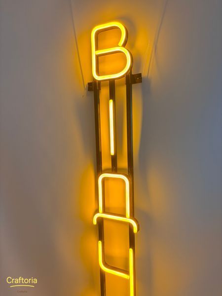 Neon LED sign Neon sign Open vertical 1500x120 Yellow &mdash; product code ВІД-1500x120-ЖОВ, main photo
