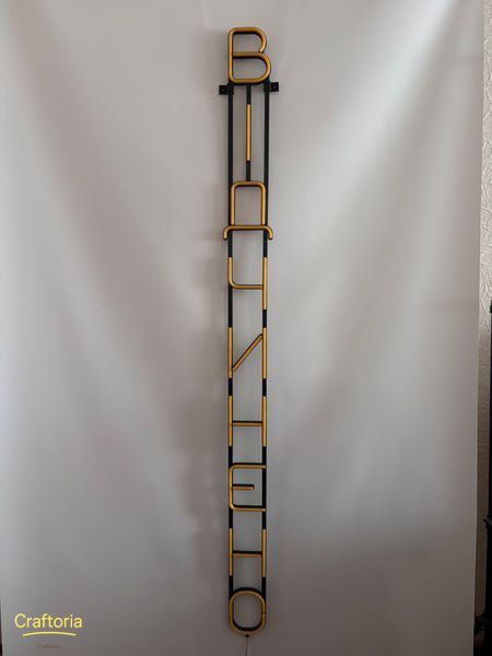 Neon LED sign Neon sign Open vertical 1500x120 Yellow &mdash; product code ВІД-1500x120-ЖОВ, main photo