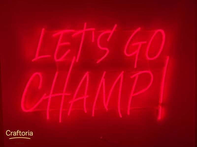 Неонова вивіска Let`s go champ! 900x600 Червоний LET-900x600-ЧЕР фото