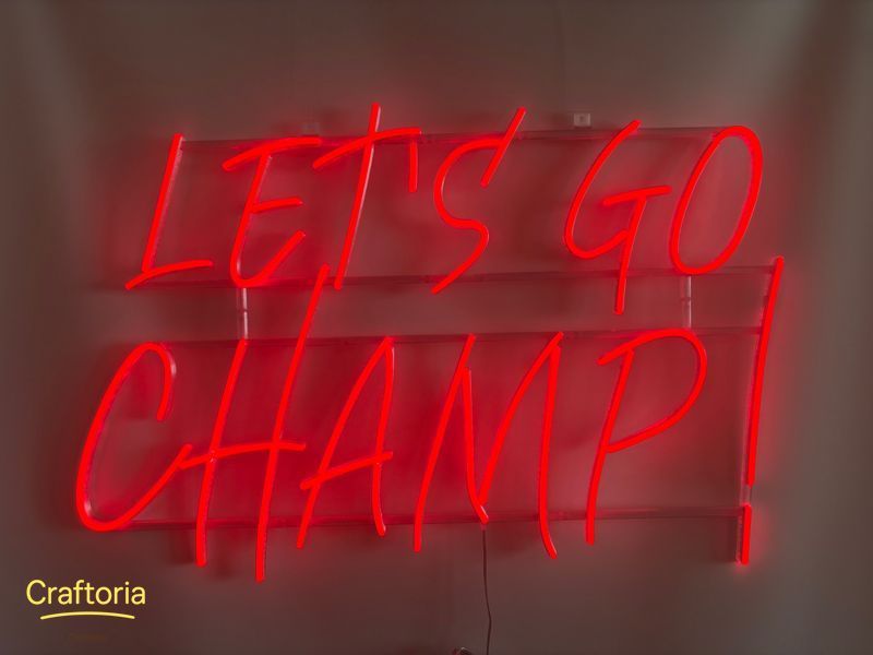 Неонова вивіска Let`s go champ! 900x600 Червоний LET-900x600-ЧЕР фото
