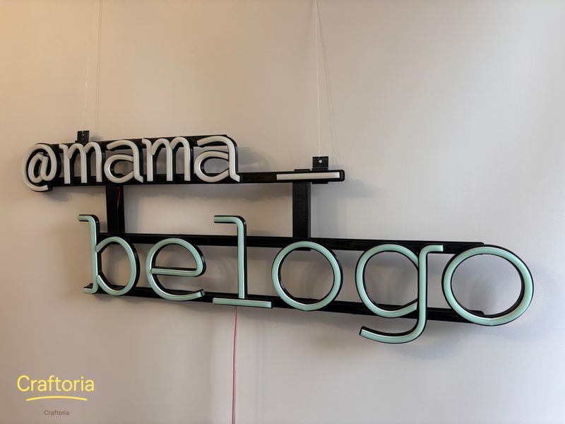 Неоновая вывеска mama_belogo 700x260 Комбинированный MAM-700x260-КОМ фото
