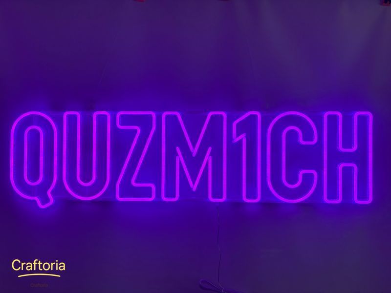 Неонова вивіска QUZM1CH 1000x250 Фіолетовий QUZ-1000x250-ФІО фото