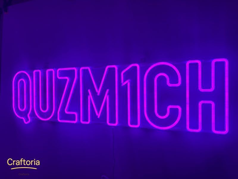 Неонова вивіска QUZM1CH 1000x250 Фіолетовий QUZ-1000x250-ФІО фото