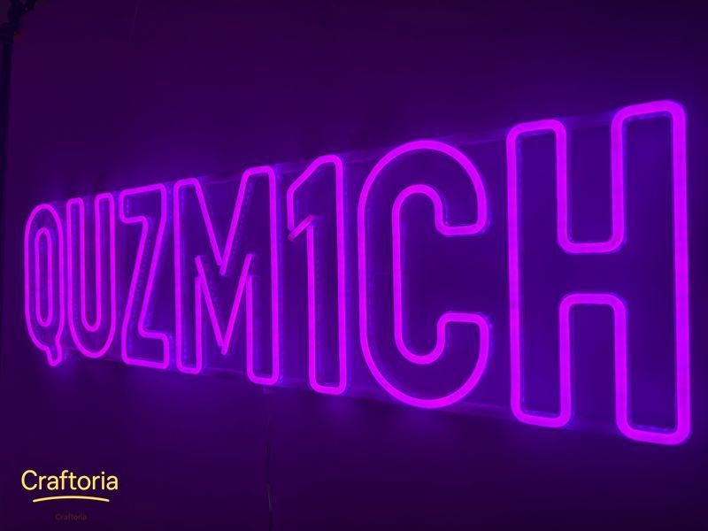 Неонова вивіска QUZM1CH 1000x250 Фіолетовий QUZ-1000x250-ФІО фото