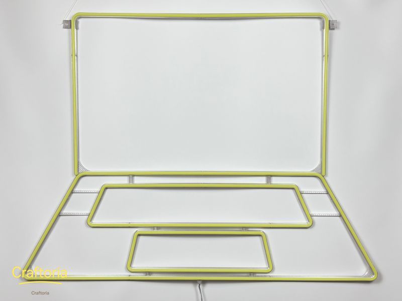 Neon LED sign Neon sign Laptop 900x670 Lemon yellow &mdash; product code НОУ-900x670-ЛИМ, main photo
