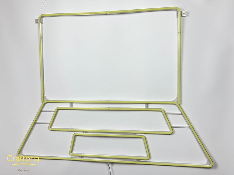 Neon LED sign Neon sign Laptop 900x670 Lemon yellow &mdash; product code НОУ-900x670-ЛИМ, main photo