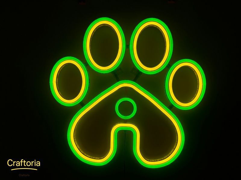 Неоновая вывеска Лапа Neon8мм 500x500 Комбинированный ЛАП-500x500-КОМ фото