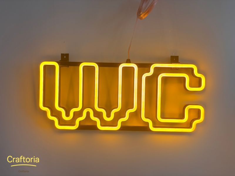 Неоновая вывеска WC 420x170 Желтый WC -420x170-ЖОВ фото