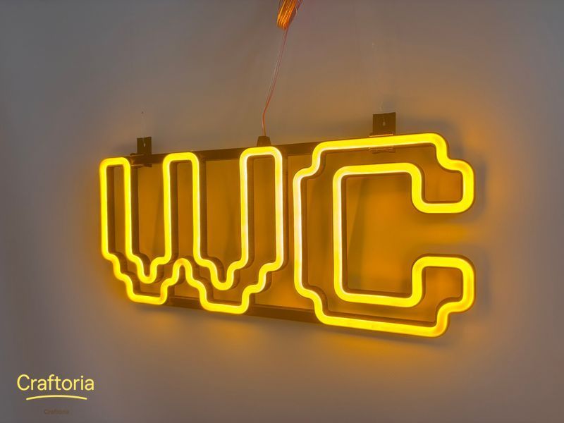 Неоновая вывеска WC 420x170 Желтый WC -420x170-ЖОВ фото