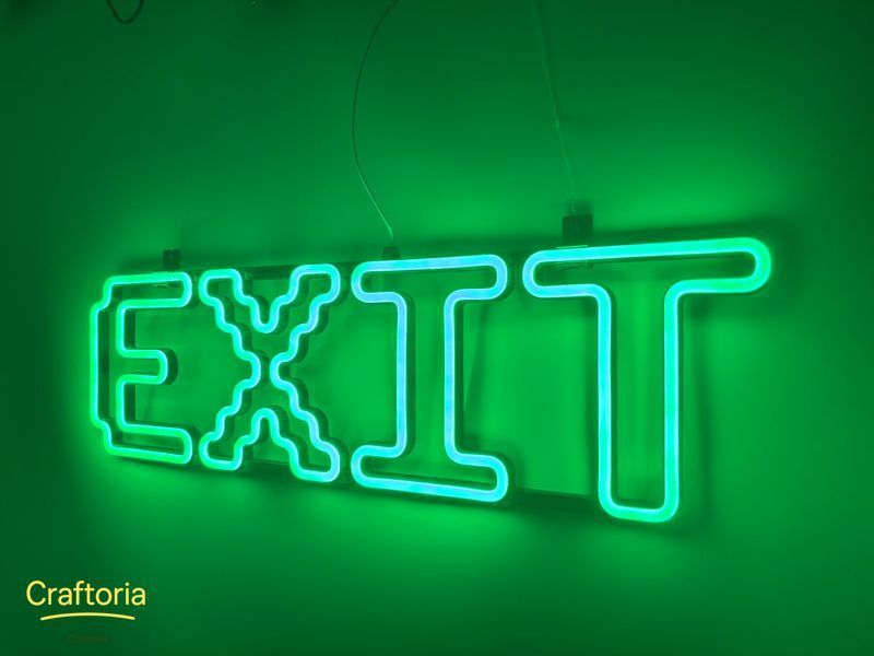 Неонова вивіска EXIT 600x170 Зелений EXI-600x170-ЗЕЛ фото