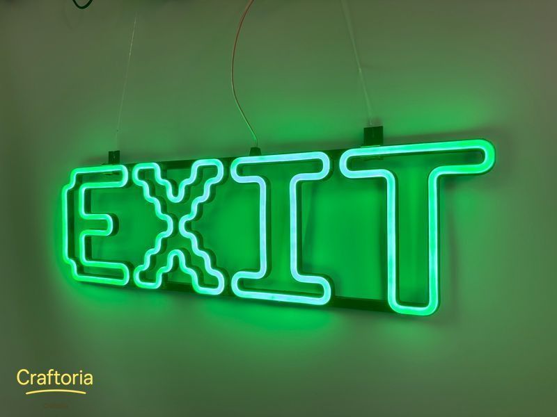 Неонова вивіска EXIT 600x170 Зелений EXI-600x170-ЗЕЛ фото