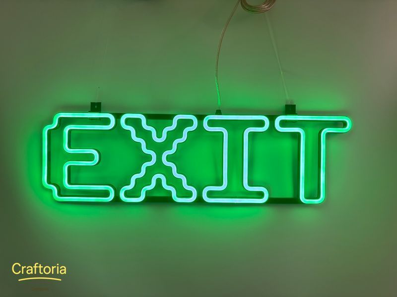 Неонова вивіска EXIT 600x170 Зелений EXI-600x170-ЗЕЛ фото