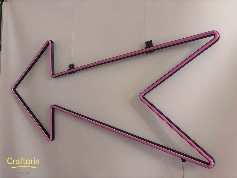 Neon LED sign Neon sign Arrow 850x400 Pink &mdash; product code СТР-850x400-РОЖ, main photo