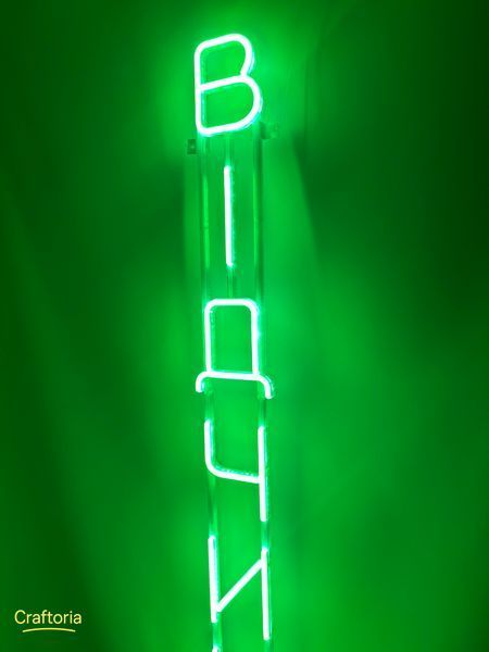 Neon LED sign Neon sign Open vertical 1500x120 Green &mdash; product code ВІД-1500x120-ЗЕЛ, main photo