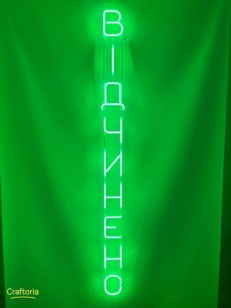 Neon LED sign Neon sign Open vertical 1500x120 Green &mdash; product code ВІД-1500x120-ЗЕЛ, main photo